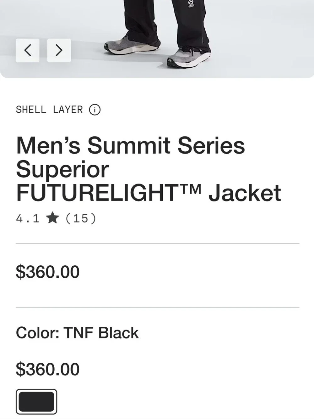 The North Face Men's SUMMIT SERIES Black Hooded Full-zip Jacket